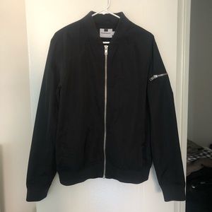 Topman black nylon bomber jacket